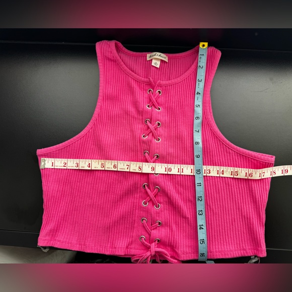 DEREKHEART Light Pink Oversized Tank Top XL Top Lace Woman Crop Top Halter Top - Picture 8 of 10